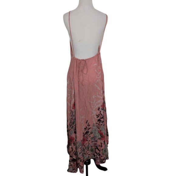 Intimately Free People Floral Midi Dress Womens Size Medium Pink Backless Boho - Picture 9 of 12